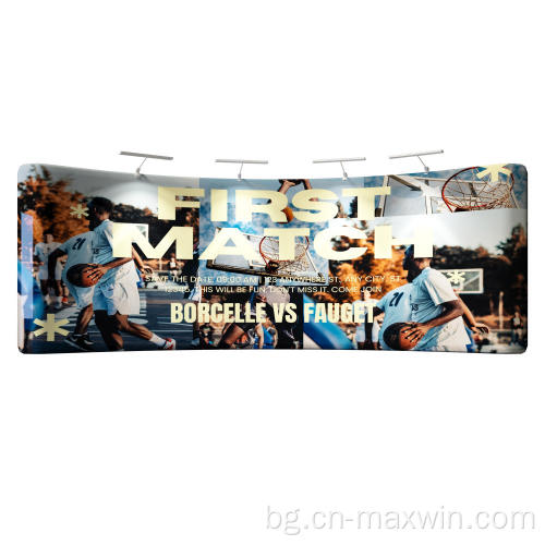 Изскачащ дисплей стойка изскачаща стена извита